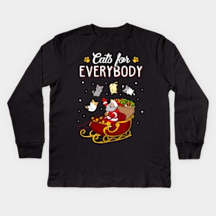 Cats For Everybody. Funny Christmas Sweatshirt for Cat Lovers. Kids Long Sleeve T-Shirt